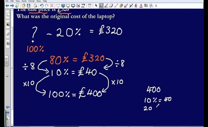 reverse percentages maths genie